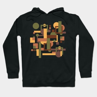 Abstract vintage geometric pattern brown green Hoodie